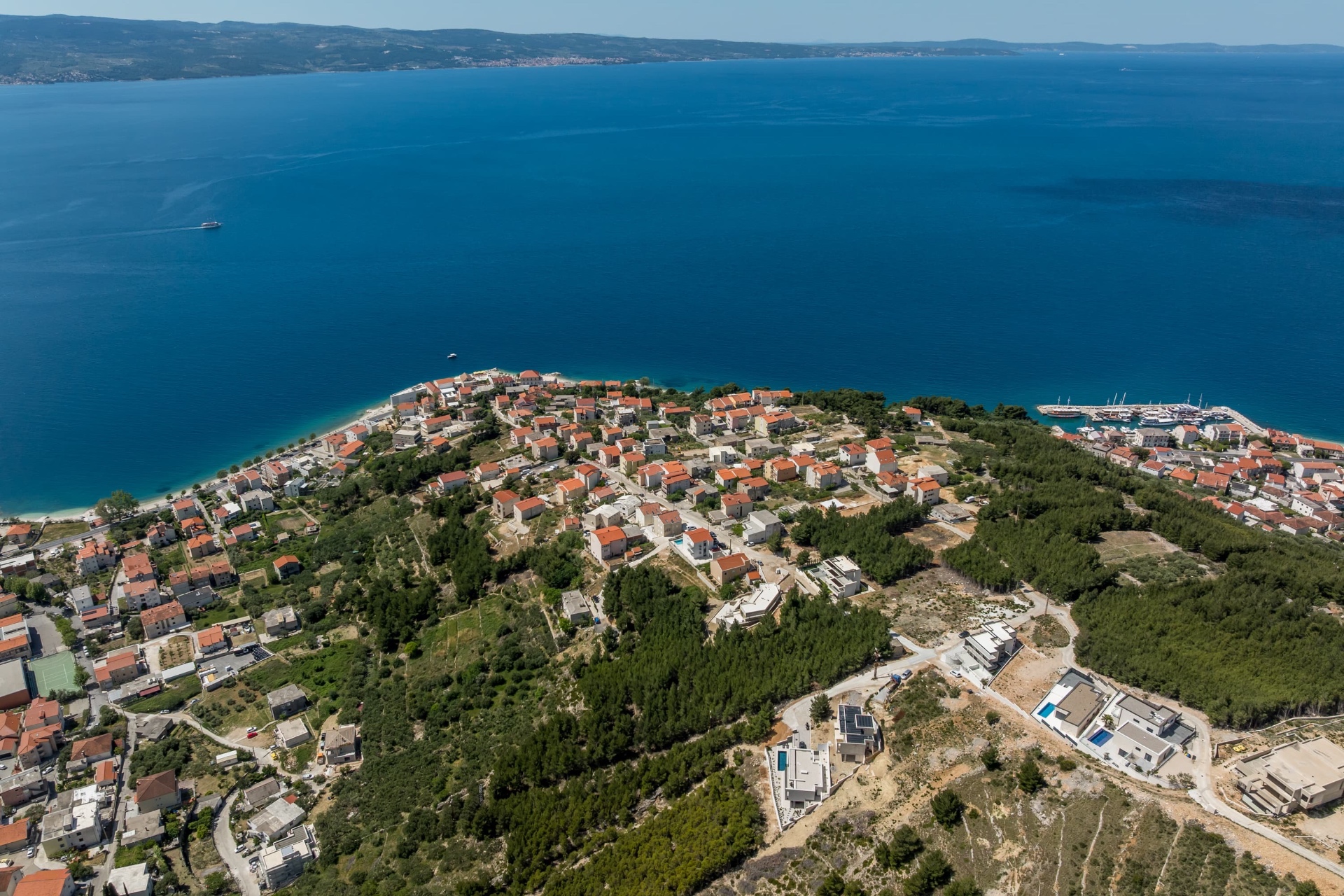Aerial view of Dugi Rat coastline